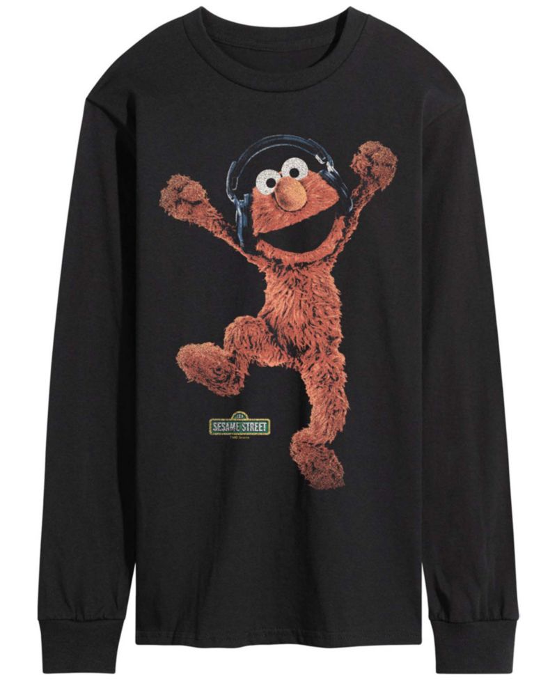 Men's Sesame Street Elmo Vintage Faded Long-Sleeve Graphic T-Shirt
