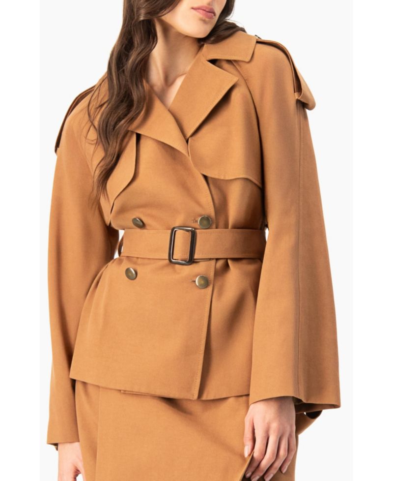 Women's Short Double-Breasted Trench Coat