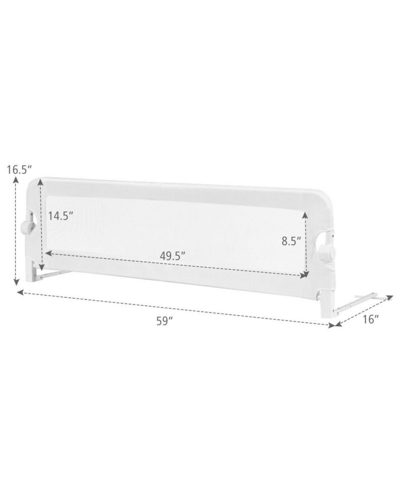 Extra Long Foldable Bed Guard Rail for Children, Easy to Install and Store