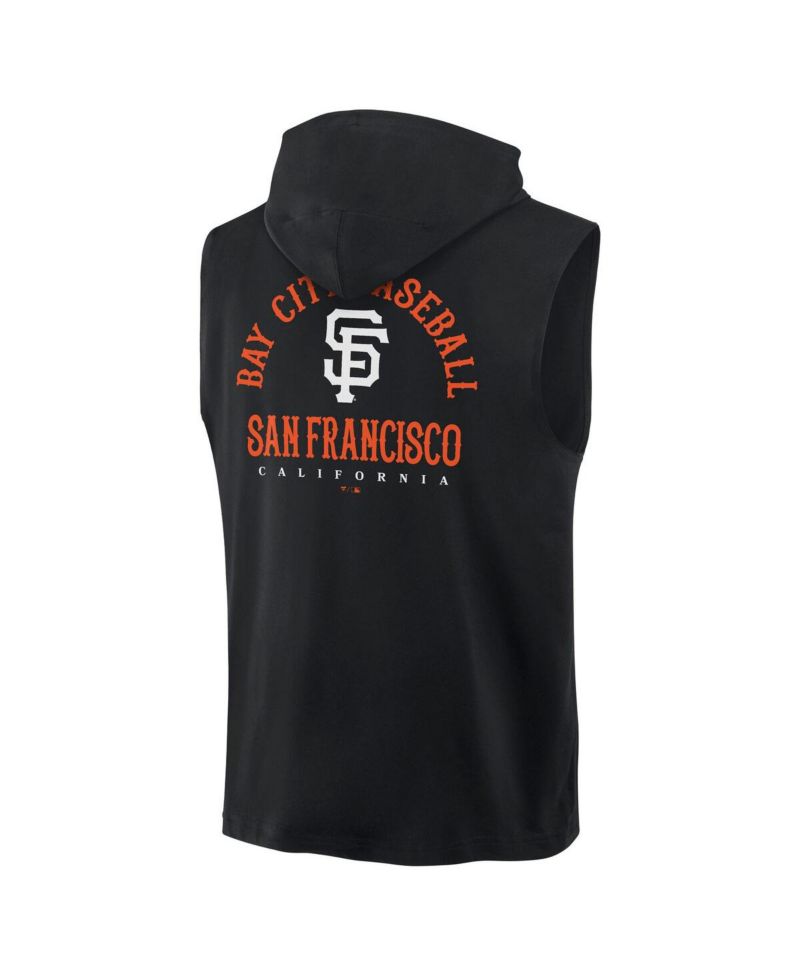 Men's Black San Francisco Giants Fire Speed Sleeveless Pullover Hoodie