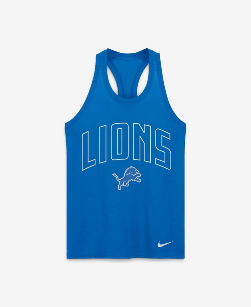 Women's Blue Detroit Lions Primetime Tri-Blend Dri-FIT Tank Top
