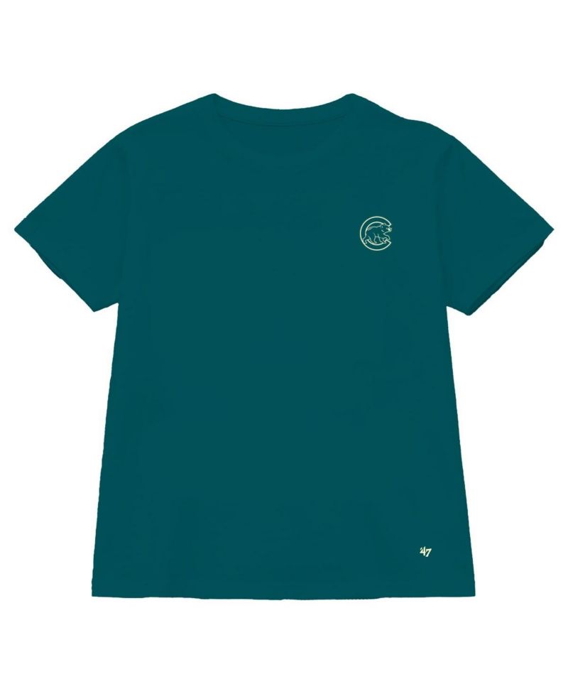 Women's Teal Chicago Cubs Plus Size Leon City Cropped T-Shirt
