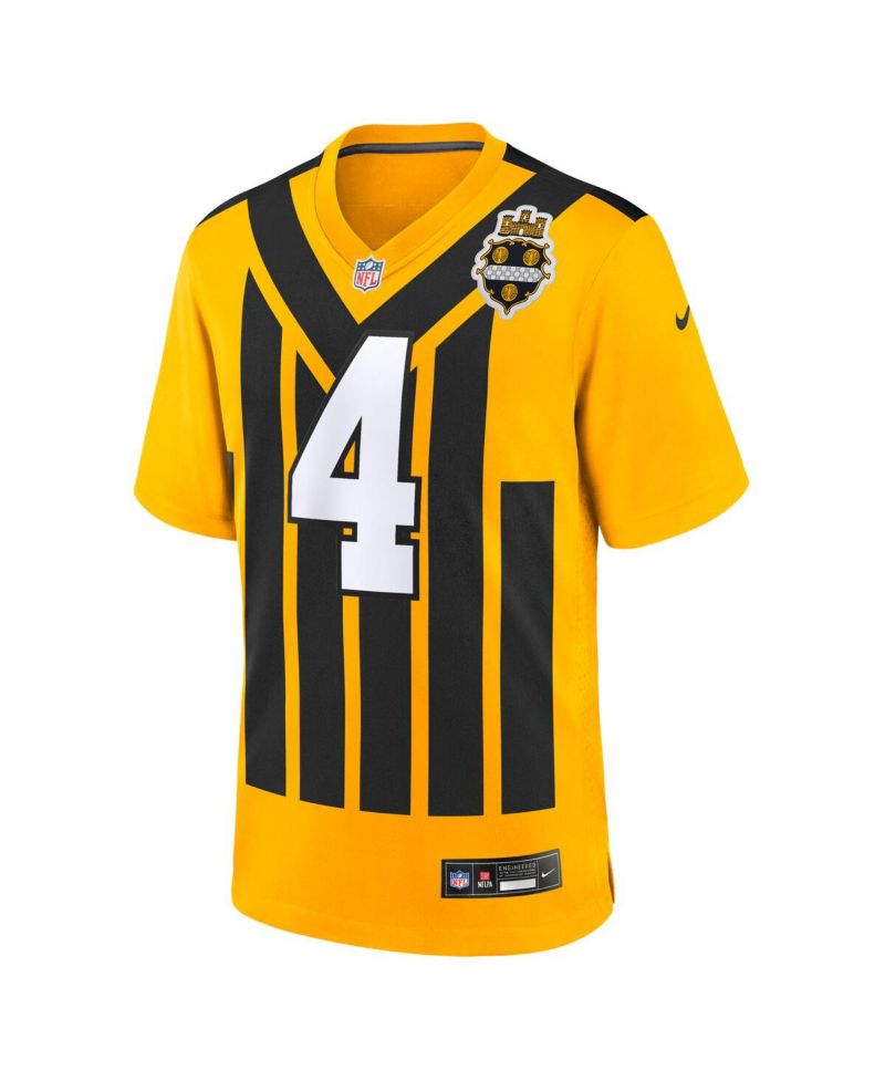 Men's DK Metcalf Gold Pittsburgh Steelers Alternate 1933 Throwback Game Jersey