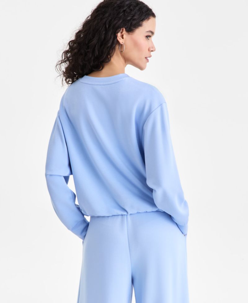 Women's Off Duty Long-Sleeve Bubble-Hem Sweatshirt