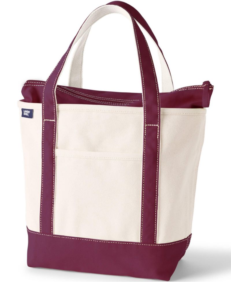 Medium 5 Pocket Zip Top Canvas Tote Bag