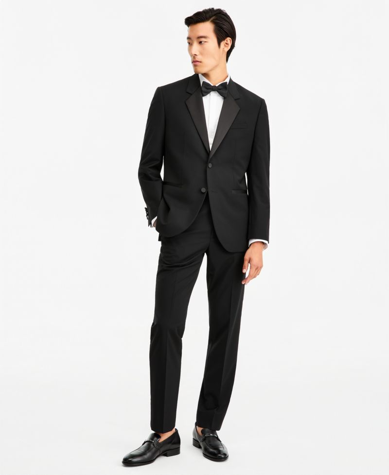 Men's Modern-Fit Wool Blend Super Flex Stretch Tuxedo Jacket
