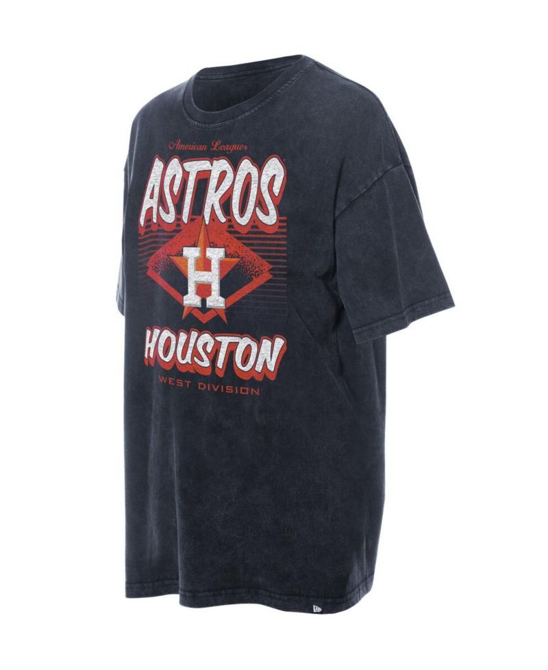 Women's Navy Houston Astros Mineral Wash Oversized T-Shirt