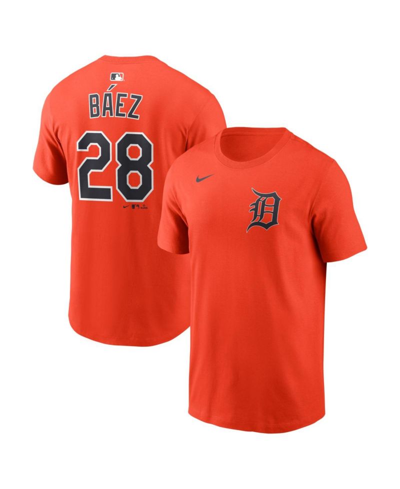 Men's Javier Báez Orange Detroit Tigers Name & Number T-Shirt