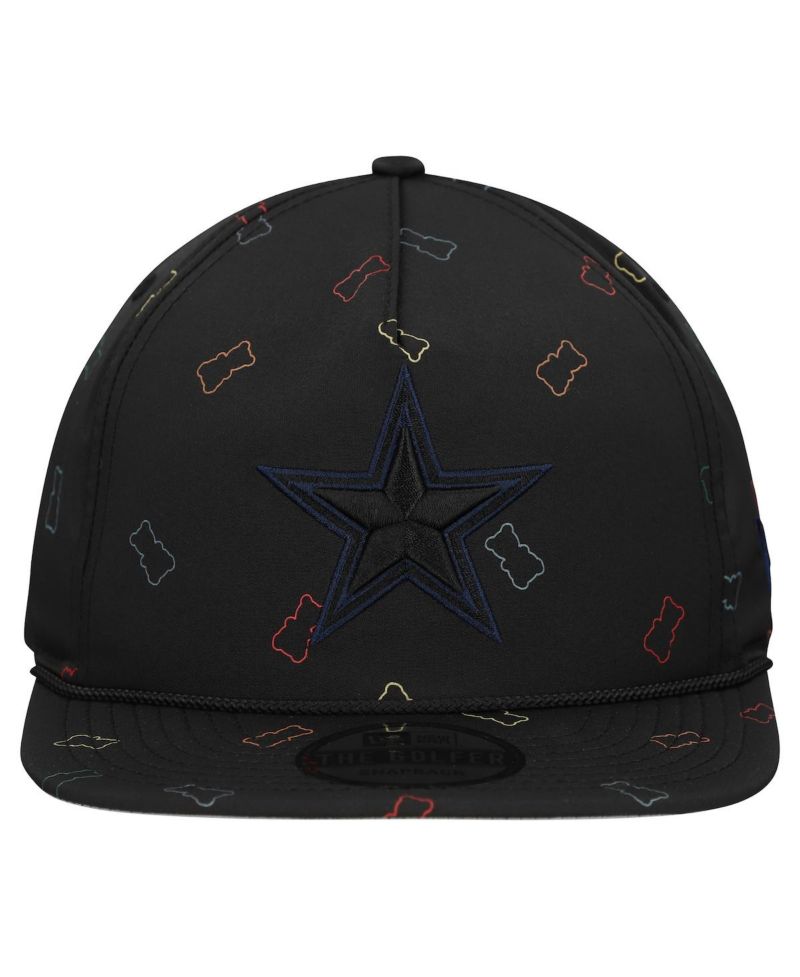 Men's Black Dallas Cowboys Gummy Golfer Snapback Hat