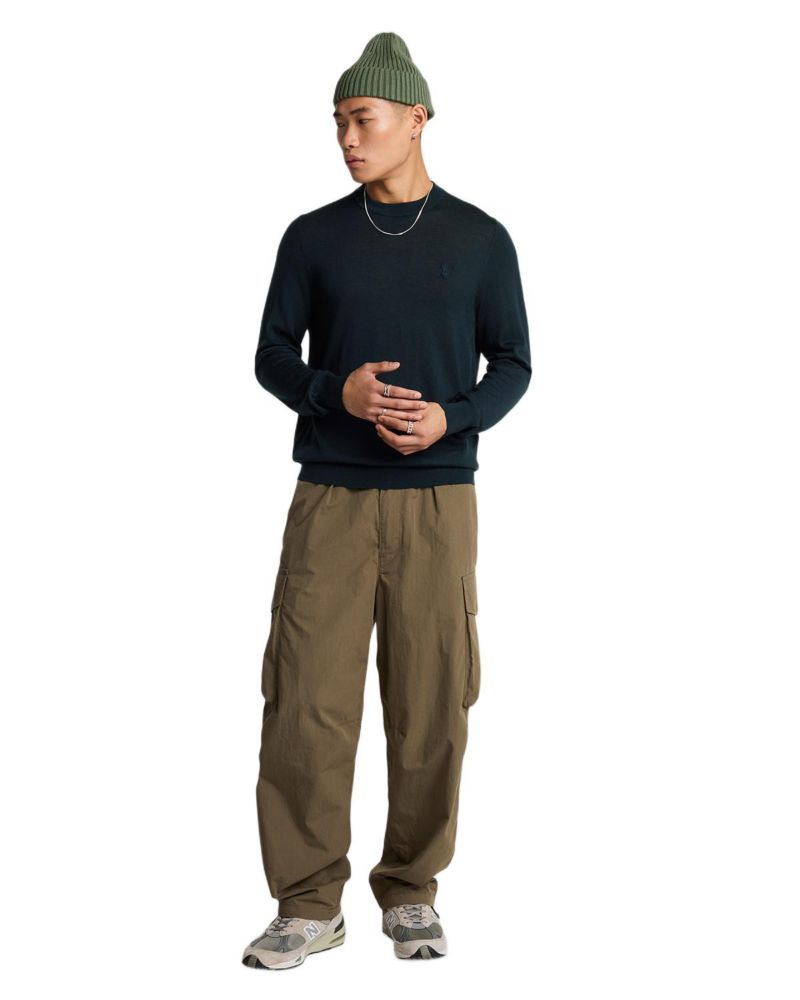 Men's Tonal Eagle Merino Crew Neck Sweater