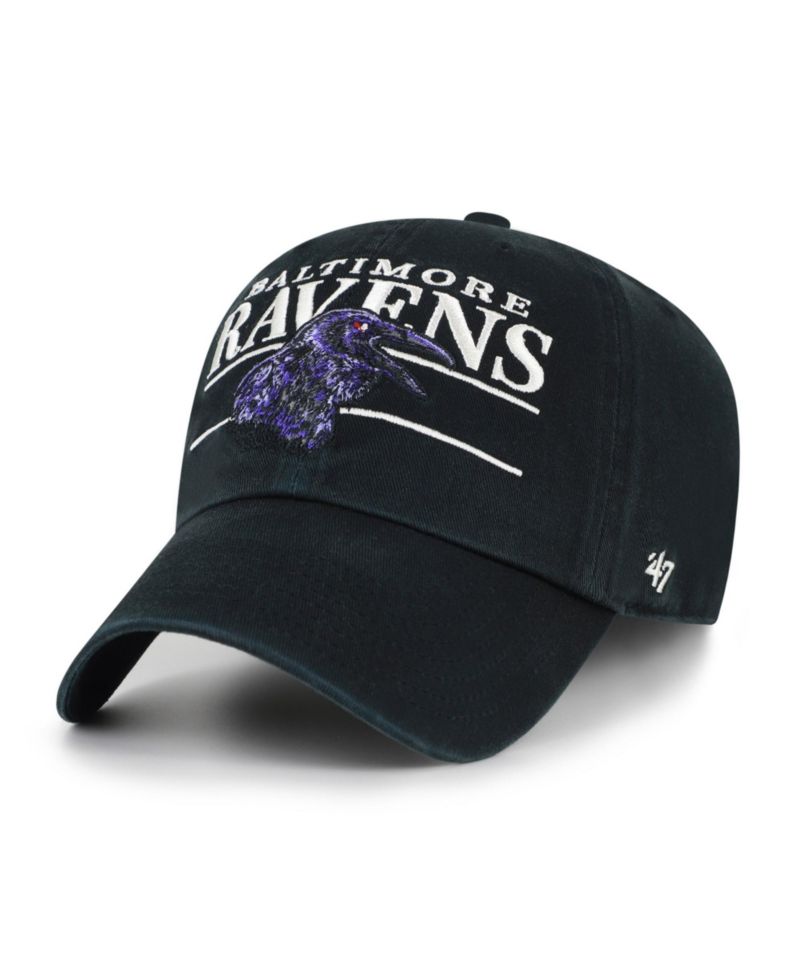 Men's Black Baltimore Ravens Throwback Graphic Clean Up Adjustable Hat