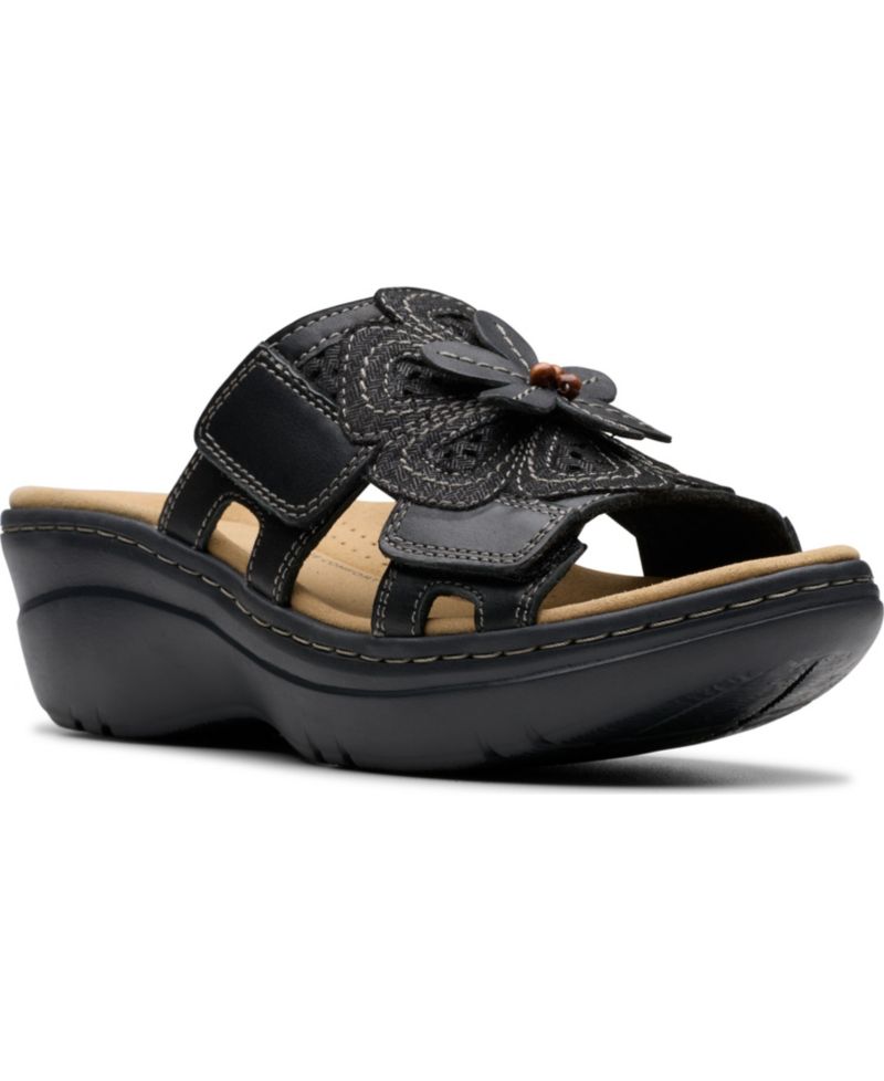 Merliah2 Belle Flower Leather Wedge Sandals