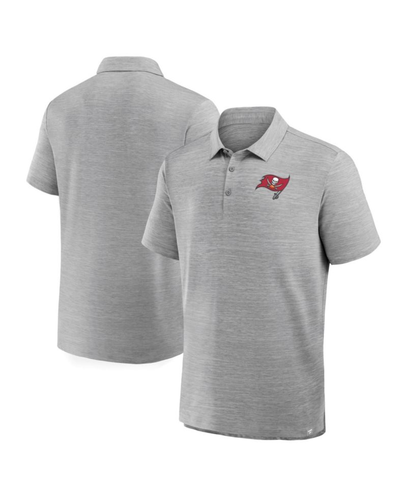 Men's Heather Gray Tampa Bay Buccaneers Clutch Polo Shirt