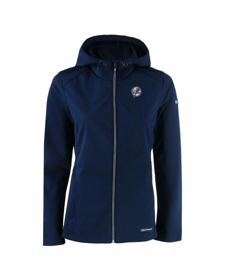 Women's Navy New York Yankees Evoke Eco Softshell Full-Zip Hoodie Jacket