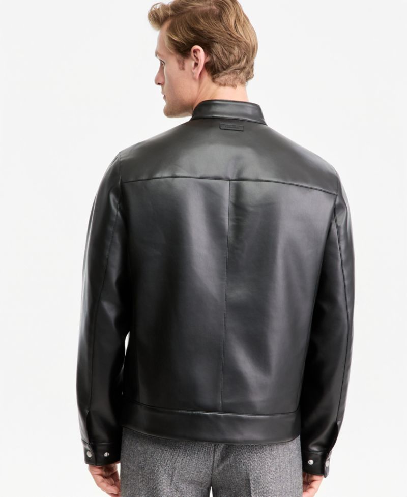 Men's Faux Leather Moto Jacket