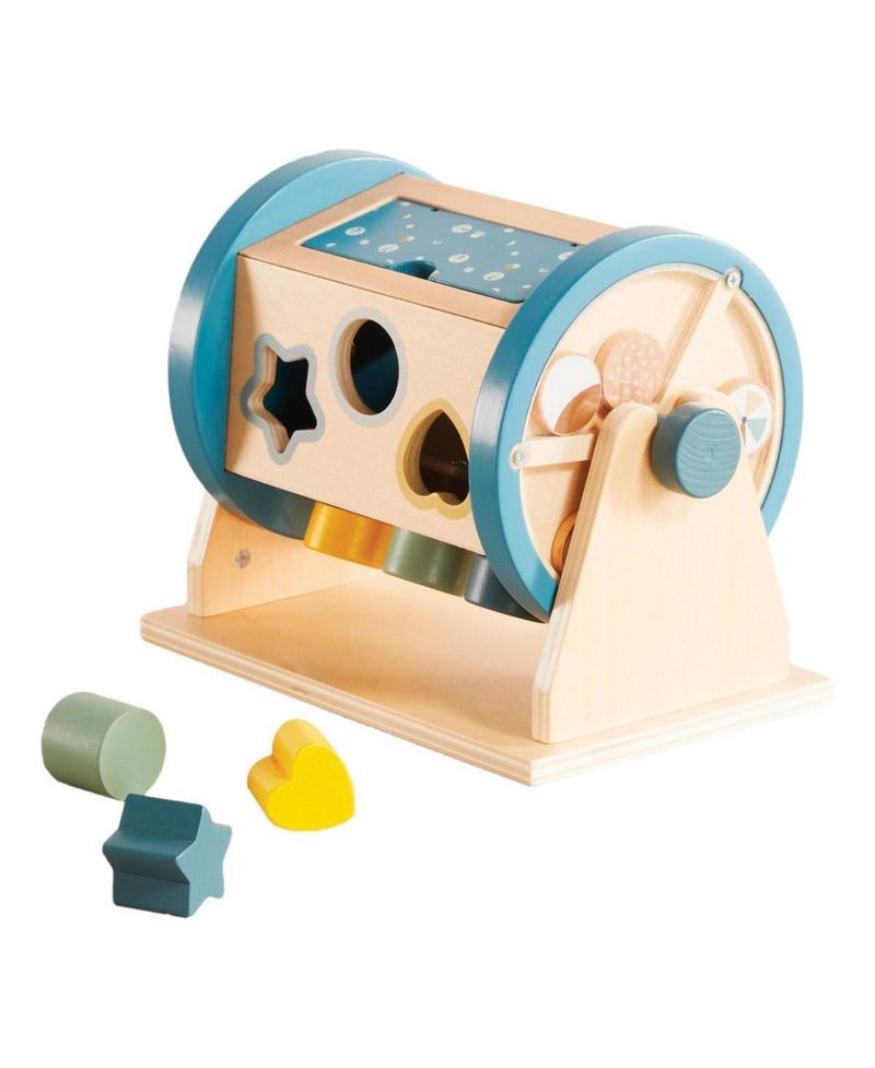 Baby Wooden Activity Roller Tummy-Time Shape Sorter Toy