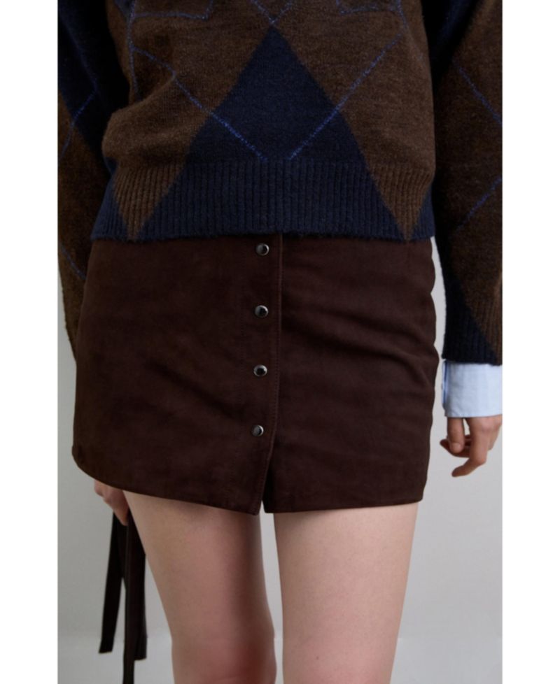 Women's Suede midi skirt
