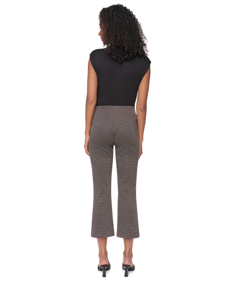 Petite Knit Diamond Jacquard Straight-Leg Pants