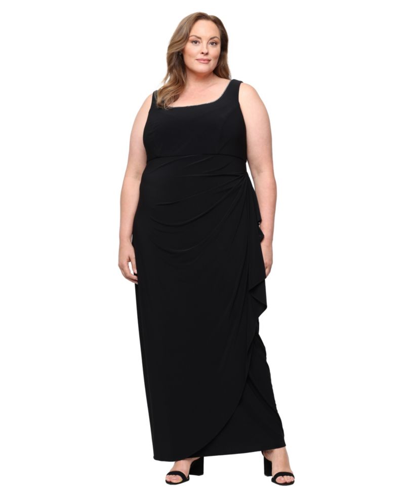 Plus Size Jacket and Scoop Neck Ball Gown, 2-Piece Set