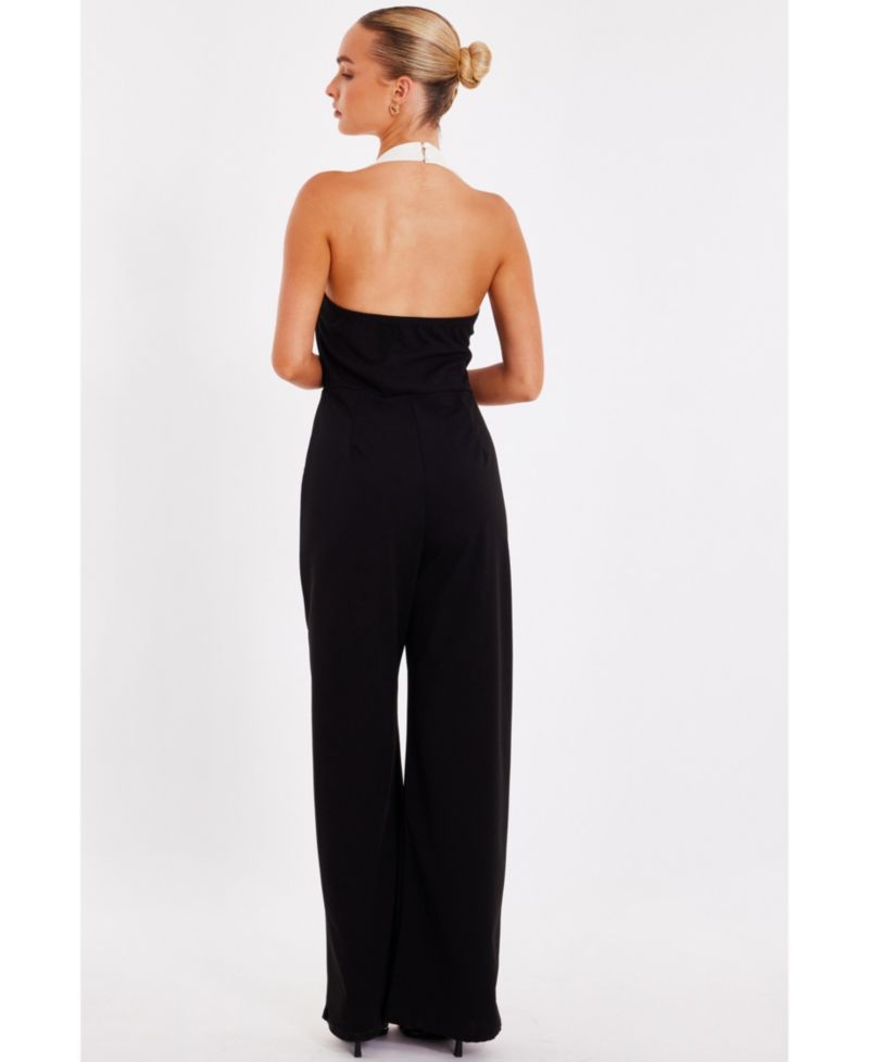 Women's Halterneck Jumpsuit - Black