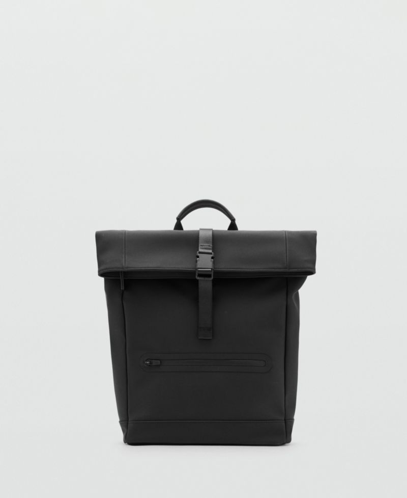 Men's Flap Closure Rubberized Backpack