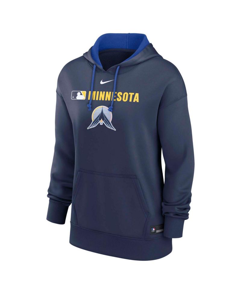 Women's Navy Minnesota Twins Authentic Collection City Connect Performance Pullover Hoodie