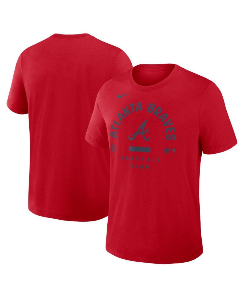 Men's Red Atlanta Braves Authentic Collection Early Work Tri-Blend Dri-FIT T-Shirt