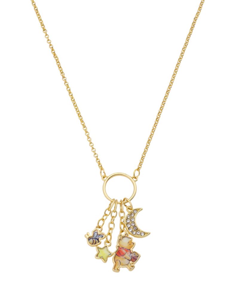 Winnie the Pooh Crystal Cluster Charm Necklace