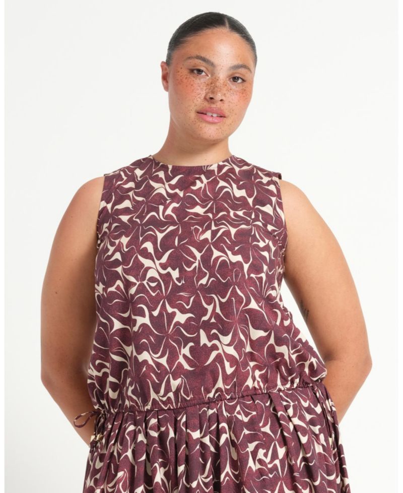 Women's Brinley Tie-Hem Print Relaxed Tank Top