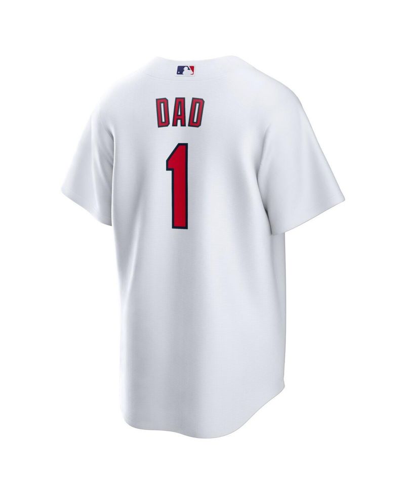 Men's White St. Louis Cardinals 1 Dad Home Replica Jersey