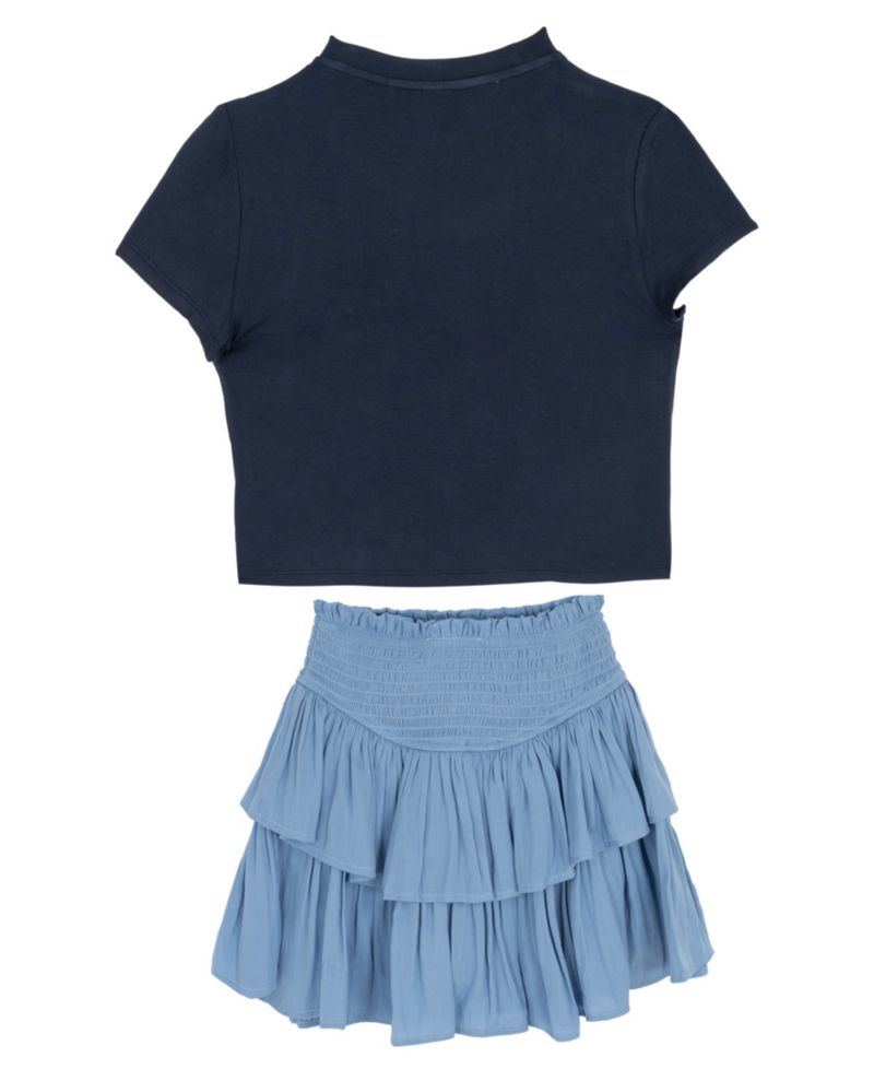 Girls' 7-12 Graphic Short-Sleeve T-Shirt and Skort, 2-Piece Set