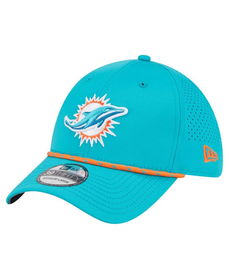 Men's Aqua Miami Dolphins Perforated 39THIRTY Flex Hat