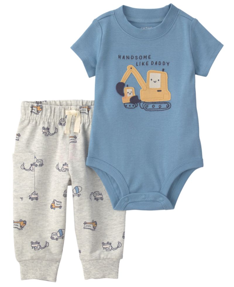 Baby Boys' Short-Sleeve Bodysuit and Pant, 2-Piece Set