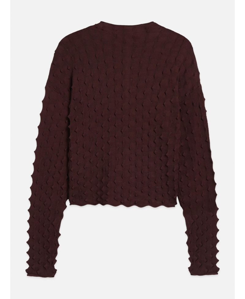 Women's Textured-Stitch Funnel-Neck Cardigan
