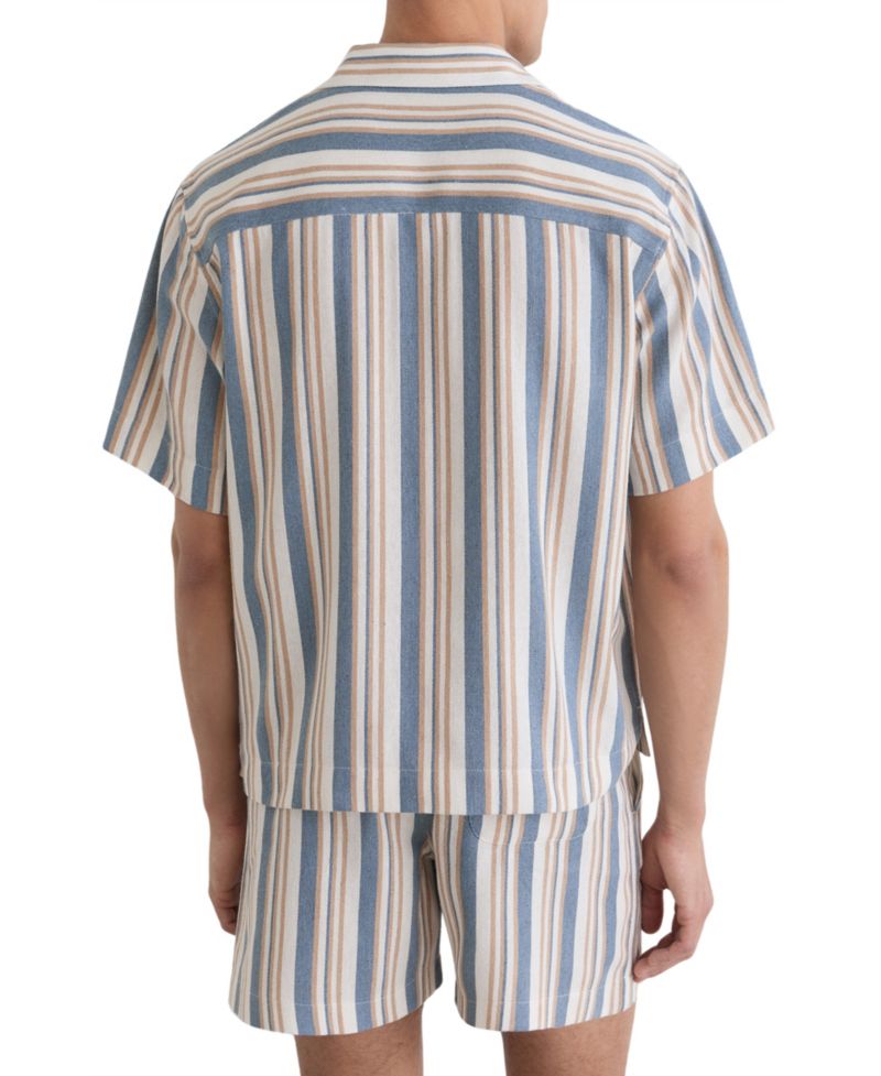 Men's Celeste Stripe Twin Pocket Cuban Shirt