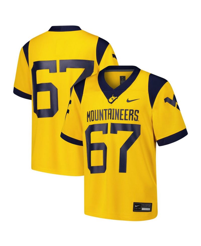 Big Boys and Girls 67 Gold West Virginia Mountaineers Alternate Game Jersey