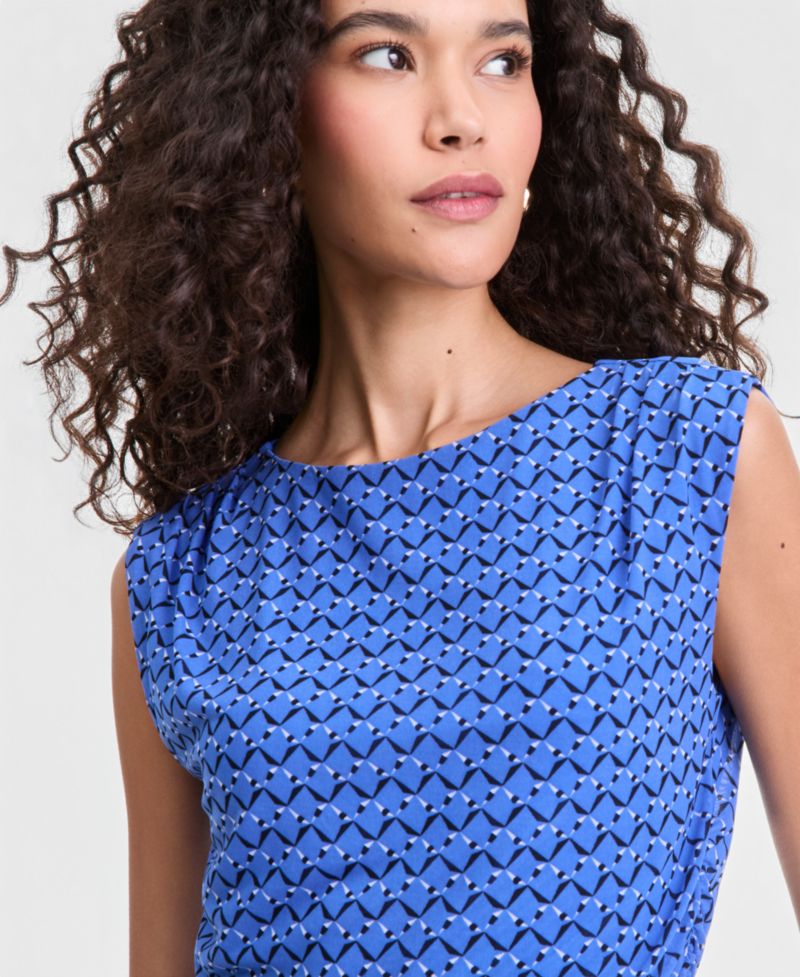 I.N.C. International Concepts Women's Sleeveless Printed Mesh Top