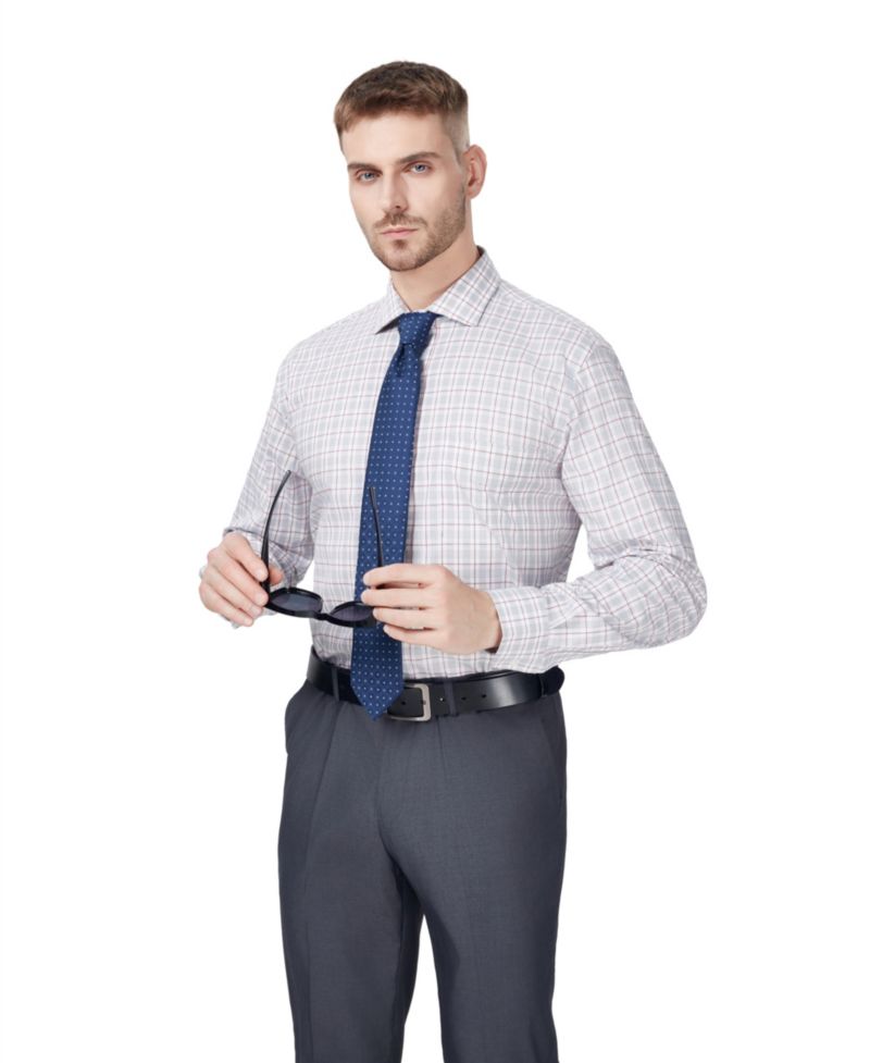 Men's Regular-Fit Bespoke Plaid Dress Shirt