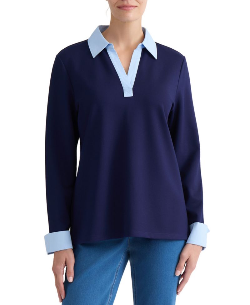 Petite V-Neck Twofer Top