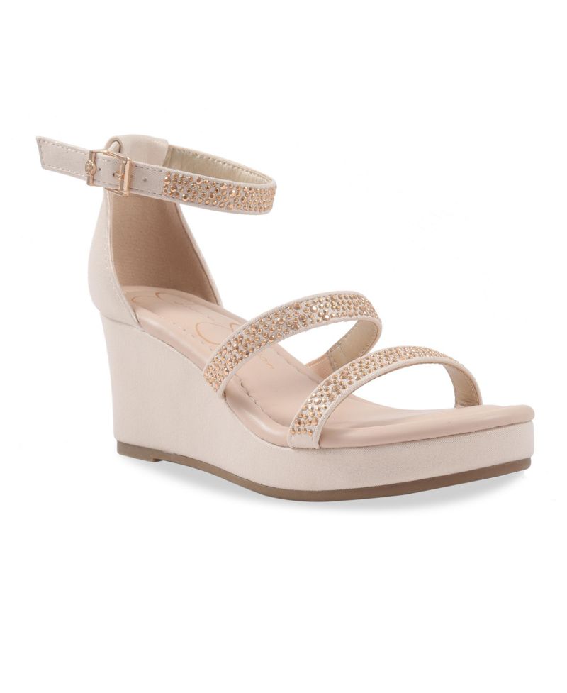 Little and Big Girls Asha Karli Dress Wedge Sandals