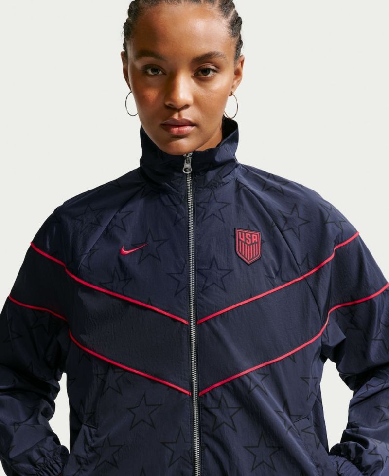 Women's Navy USMNT Windrunner UV Woven Full-Zip Jacket