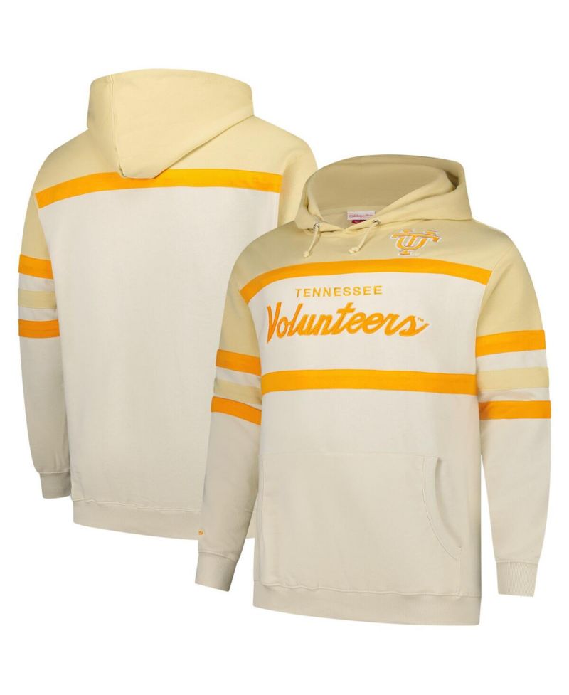 Men's Cream Tennessee Volunteers Big & Tall Head Coach Pullover Hoodie
