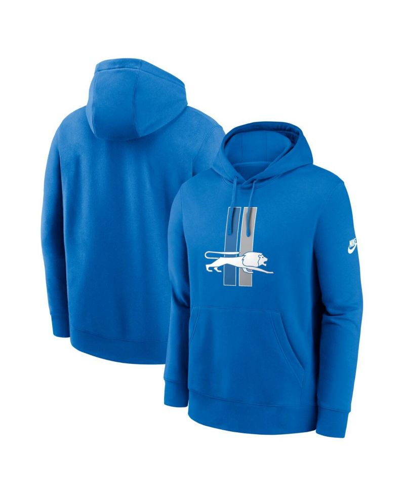 Men's Blue Detroit Lions Club Fleece Pullover Hoodie