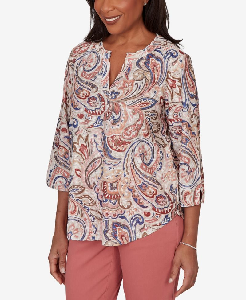 Women's Camden Market Paisley Split Neck Knit Top