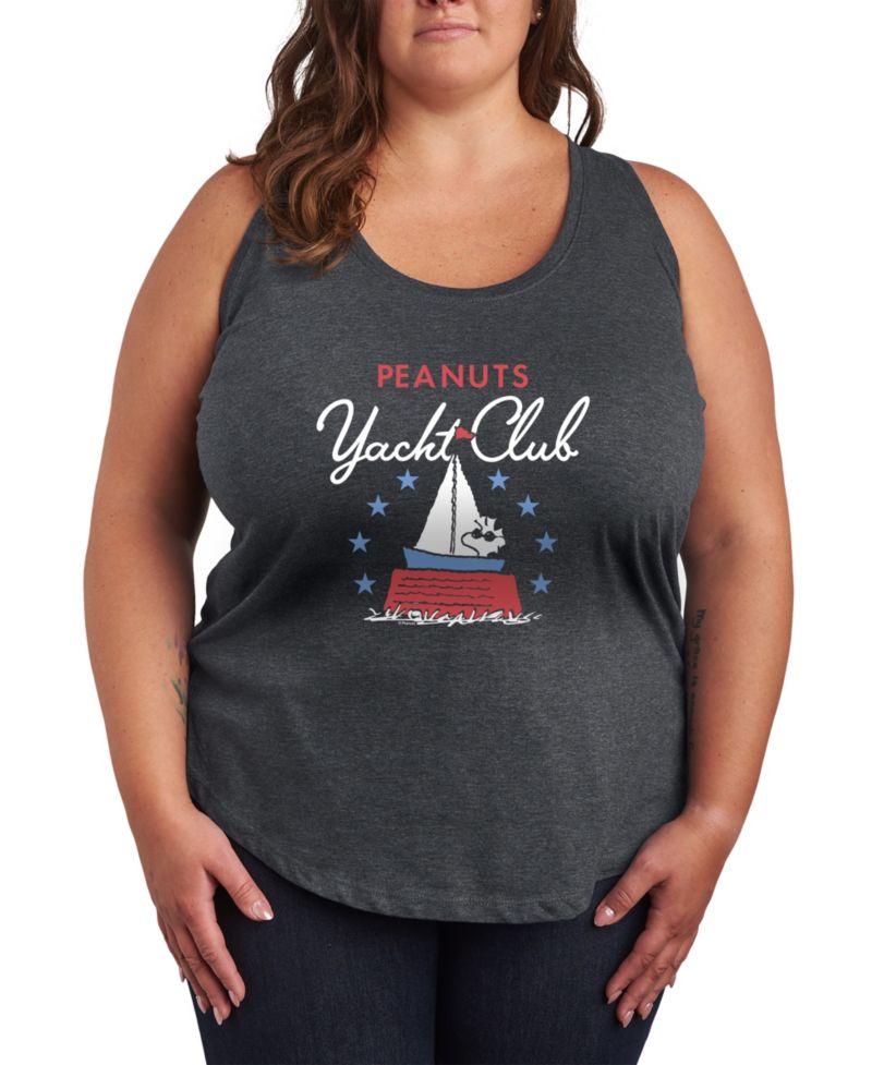 Plus Size Peanuts Patriotic Yacht Club Graphic Tank Top