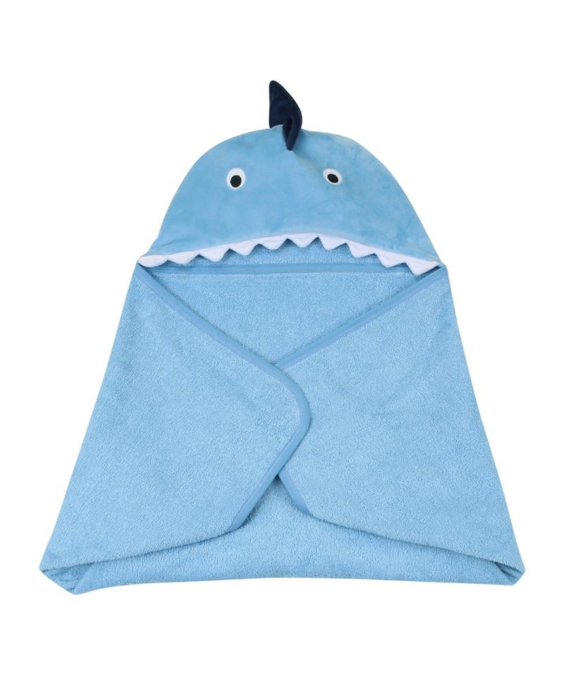 Baby Lambs and Ivy Baby/Infant Luxury Cotton Terry Shark Hooded Bath Towel