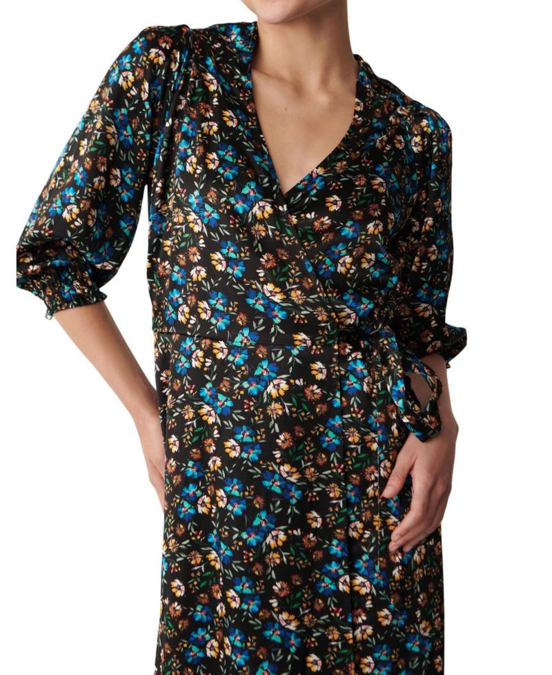Women's Kiera Floral-Print Midi Short-Sleeve Dress