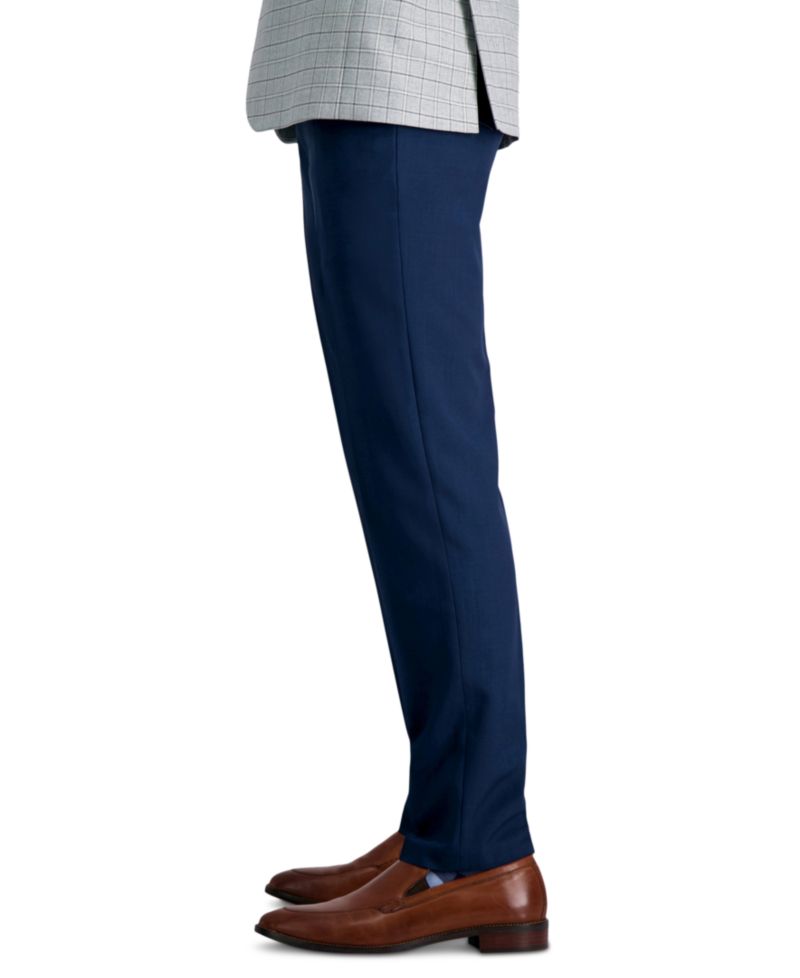Men's Premium Comfort Slim-Fit Performance Stretch Flat-Front Dress Pants