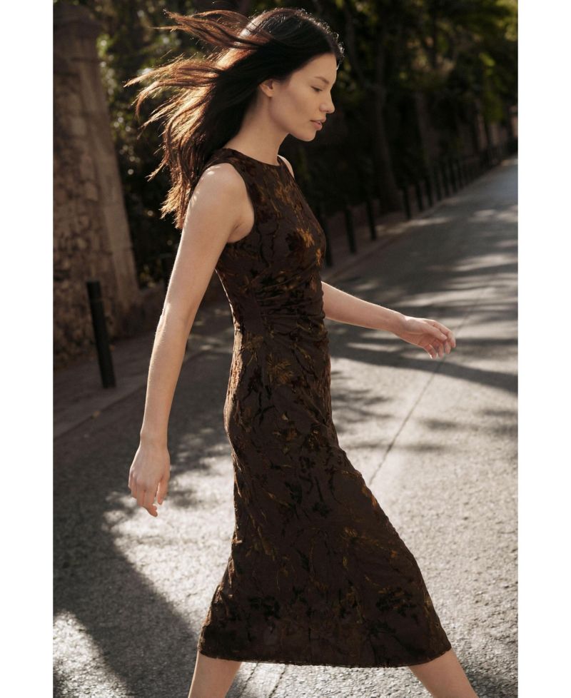 Women's Flocked midi dress