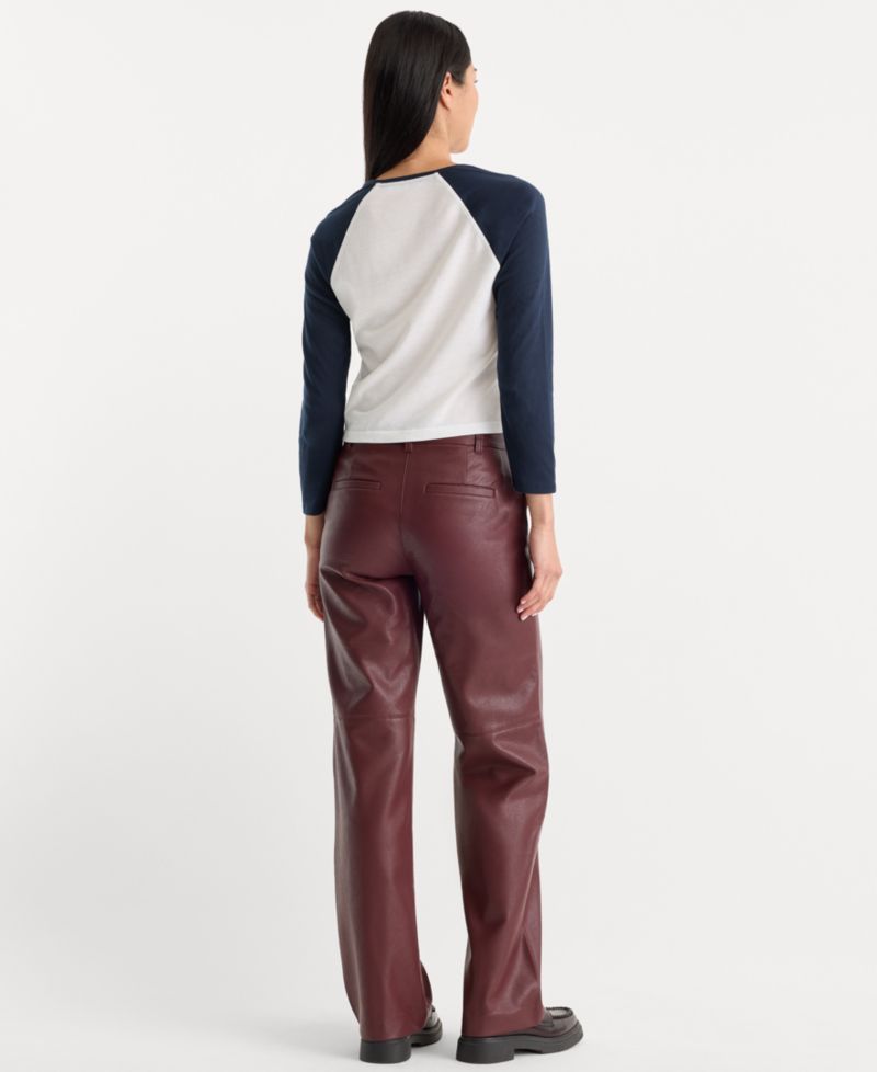 Women's Better Than Leather Low-Rise Wide-Leg Faux Leather Trousers